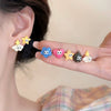 Women's Fivepiece Set Of Small And Cute Cartoon Resin Earrings With Heart And Star Patterns 925 Silver Needle Polished Design
