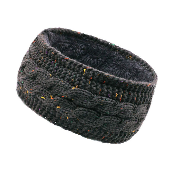 Women's Fleecelined Knitted Winter Headband Warm Ear Warmer Sports Hair Accessory