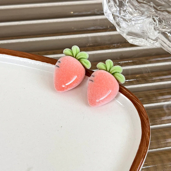 Women's Flocking Fruit Plastic Resin Earrings