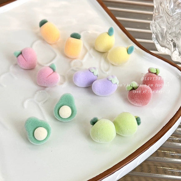 Women's Flocking Fruit Plastic Resin Earrings