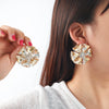 Women's Floral Artificial Crystal Earrings Set With Diamonds