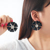 Women's Floral Artificial Crystal Earrings Set With Diamonds