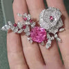 Women's Floral Copper Brooch With Zircon Accents Electroplated Fashion Pin For Clothing Accessories