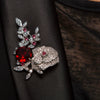 Women's Floral Copper Brooch With Zircon Accents Electroplated Fashion Pin For Clothing Accessories
