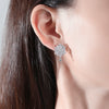 Women's Floral Copper Zircon Earrings With Electroplated Finish Elegant Fashion Statement Jewelry