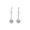 Women's Floral Crossshaped Sterling Silver Earrings With Zircon Inlay And Electroplated Light Luxury Finish