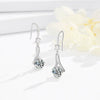 Women's Floral Crossshaped Sterling Silver Earrings With Zircon Inlay And Electroplated Light Luxury Finish