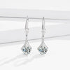 Women's Floral Crossshaped Sterling Silver Earrings With Zircon Inlay And Electroplated Light Luxury Finish