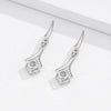 Women's Floral Crossshaped Sterling Silver Earrings With Zircon Inlay And Electroplated Light Luxury Finish