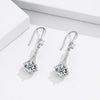 Women's Floral Crossshaped Sterling Silver Earrings With Zircon Inlay And Electroplated Light Luxury Finish