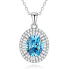 Women's Floral Emerald Diamond Pendant Necklace S925 Sterling Silver Geometric Style Cross Chain