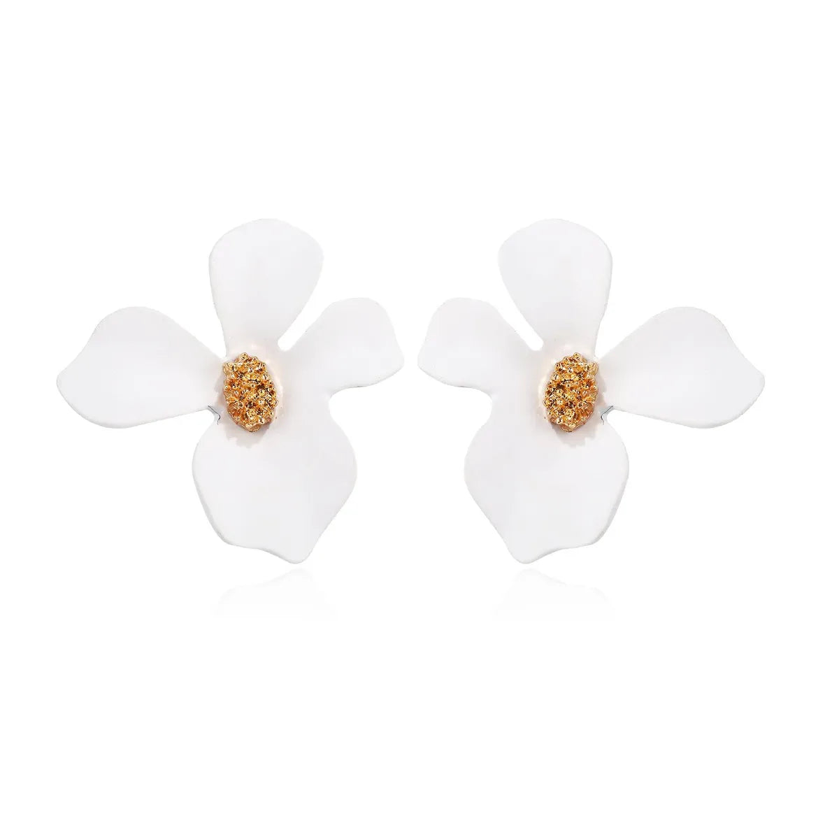 Womens Floral Paint Alloy Earrings Nhln148182