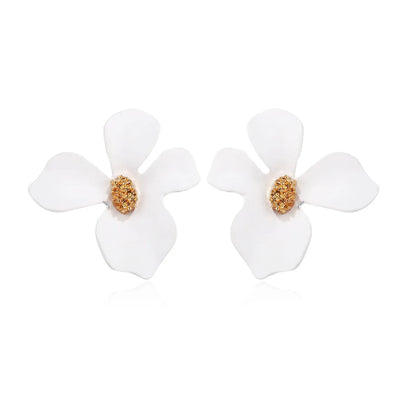 Womens Floral Paint Alloy Earrings Nhln148182