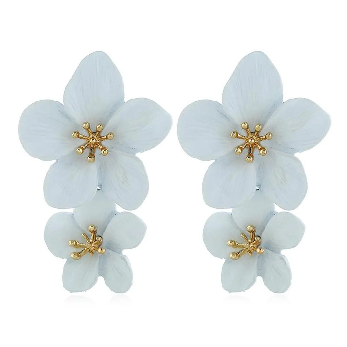 Fashion Flower Stoving Varnish Alloy Drop Earrings