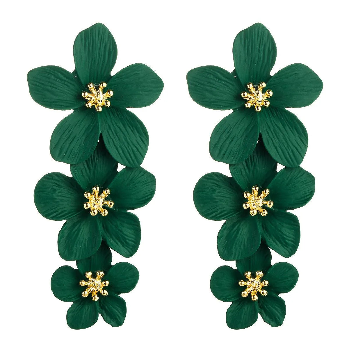 Fashion Flower Stoving Varnish Alloy No Inlaid Earrings