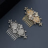 Women's Floral Pearl And Rhinestone Hair Comb Metal Bridal Headpiece For Weddings And Photography Elegant Decorative Hair Accessory
