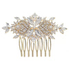 Women's Floral Pearl And Rhinestone Hair Comb Metal Bridal Headpiece For Weddings And Photography Elegant Decorative Hair Accessory