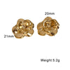 Women's Floral Princess Style Earrings In Stainless Steel With Goldplated Flower Design