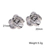 Women's Floral Princess Style Earrings In Stainless Steel With Goldplated Flower Design