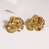Women's Floral Princess Style Earrings In Stainless Steel With Goldplated Flower Design