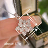 Women's Floral Zircon Pendant Necklace With Copper Olink Chain Minimalist Light Luxury Jewelry