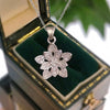 Women's Floral Zircon Pendant Necklace With Copper Olink Chain Minimalist Light Luxury Jewelry