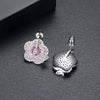Women's Flower And Butterfly Earrings With Colorful Zircon Accents Electroplated Copper Fashion Jewelry