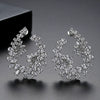 Women's Flower Basket Stud Earrings Electroplated Copper With Zircon Crystal Water Drop Design Statement Fashion Jewelry For Banquets