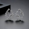 Women's Flower Basket Stud Earrings Electroplated Copper With Zircon Crystal Water Drop Design Statement Fashion Jewelry For Banquets