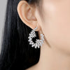 Women's Flower Basket Stud Earrings Electroplated Copper With Zircon Crystal Water Drop Design Statement Fashion Jewelry For Banquets