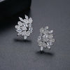 Women's Flower Copper Earrings With Electroplated Finish And Zircon Accents Fashion Jewelry Wholesale