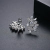 Women's Flower Copper Earrings With Electroplated Finish And Zircon Accents Fashion Jewelry Wholesale