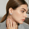 Women's Flower Copper Earrings With Electroplated Finish And Zircon Accents Fashion Jewelry Wholesale
