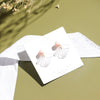 Women's Flower Drop Earrings With Frosted Beads And Acrylic Petals Copper Ear Studs Simple Fashion Jewelry