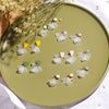 Women's Flower Drop Earrings With Frosted Beads And Acrylic Petals Copper Ear Studs Simple Fashion Jewelry
