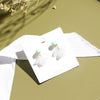 Women's Flower Drop Earrings With Frosted Beads And Acrylic Petals Copper Ear Studs Simple Fashion Jewelry