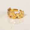 Women's Flower Geometric Stainless Steel Ring With Electroplating Nonfading Jewelry