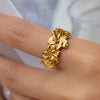 Women's Flower Geometric Stainless Steel Ring With Electroplating Nonfading Jewelry