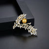 Women's Flower Pearl Brooch Copper Electroplated Floral Corsage Pin With Zircon Inlay Fashion Clothing Accessory