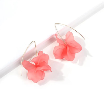 Womens Flower Plating Alloy  Resin Earrings Nhmd120755