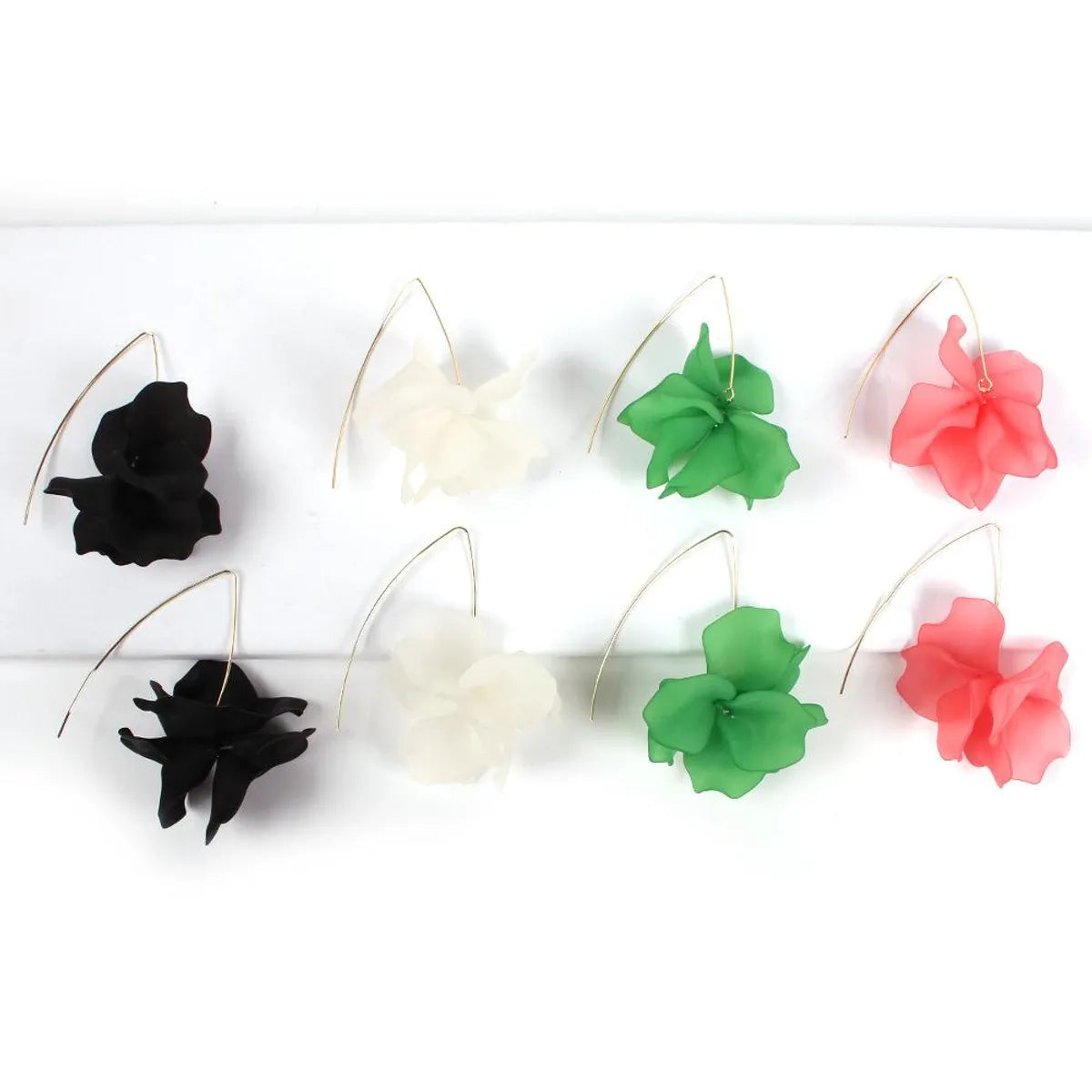 Womens Flower Plating Alloy  Resin Earrings Nhmd120755