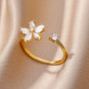 Women's Flower Ring Copper Electroplating Design