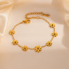 Women's Flower Titanium Steel Jewelry Set With Electroplated O Chain And Daisy Design