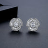Women's Flower Zircon Earrings With Electroplated Copper Inlay Floral Fashion Ear Jewelry Wholesale