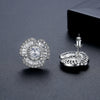 Women's Flower Zircon Earrings With Electroplated Copper Inlay Floral Fashion Ear Jewelry Wholesale