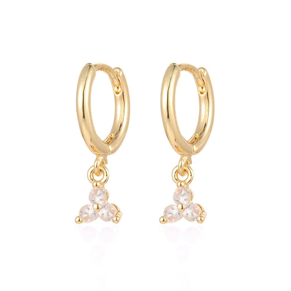 Women's Flowers Zircon Simple Joker Earrings