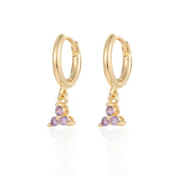 Women's Flowers Zircon Simple Joker Earrings