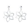 Women's Flowershaped Alloy Drop Earrings Midlength Statement Jewelry With A Simple Elegant Design