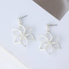 Women's Flowershaped Alloy Drop Earrings Midlength Statement Jewelry With A Simple Elegant Design