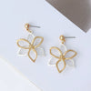 Women's Flowershaped Alloy Drop Earrings Midlength Statement Jewelry With A Simple Elegant Design